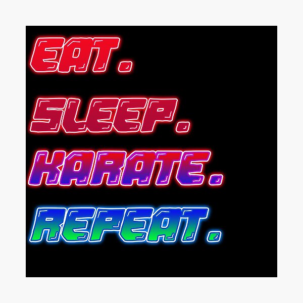 Item preview, Comer karate dormir repetir inspirador luchador de karate que brilla intensamente degradado de rojo a verde designed and sold by Master4art.