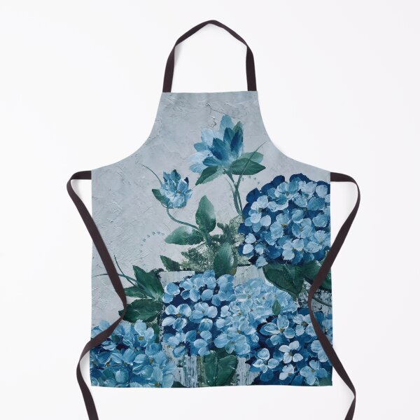 Item preview, Blue Hydrangeas Artwork, Decorative Floral Painting, Venetian Plaster Textured Art designed and sold by KirwanArt.