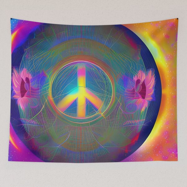 Item preview, Peace Love Harmony No.2 - Astral Cosmic AI Illustration designed and sold by Recall-Design.