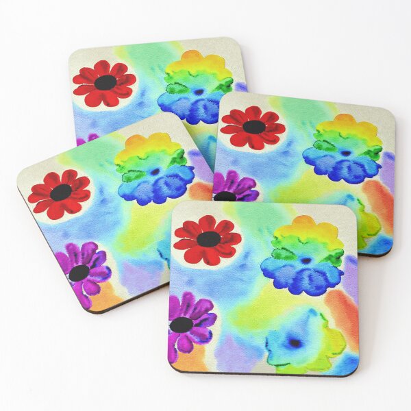 Item preview, Colorful Floating Rainbow Flower Watercolor  designed and sold by funnyhalloween.
