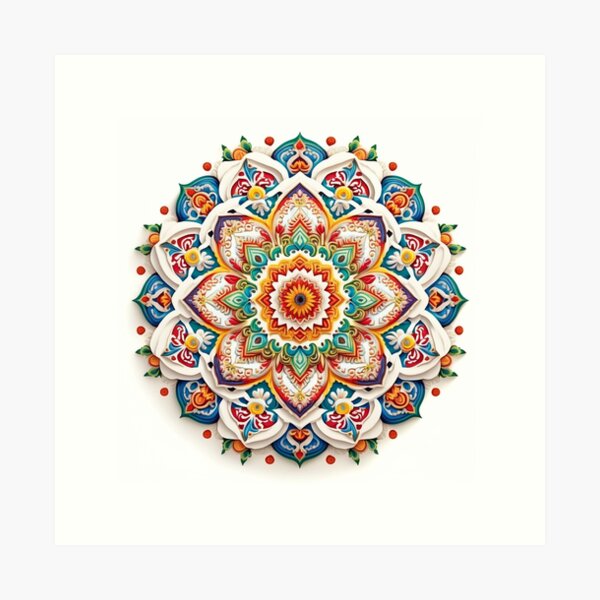 Item preview, Portuguese Mandala Tile - White background designed and sold by artecomia.