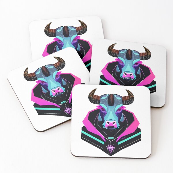 Item preview, Cyberpunk bull in a suit portrait digital illustration 16 designed and sold by vishalraifx.