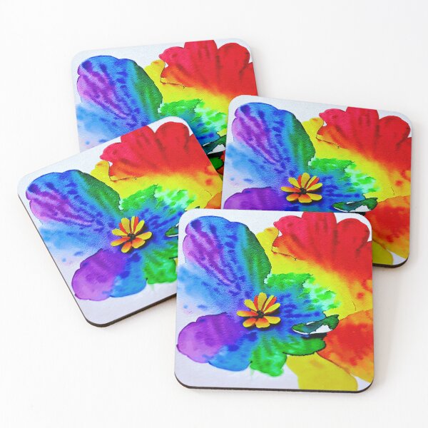 Item preview, Colorful Floating Rainbow Flower Watercolor  designed and sold by funnyhalloween.