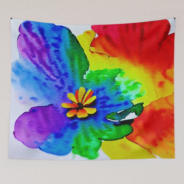 Item preview, Colorful Floating Rainbow Flower Watercolor  designed and sold by funnyhalloween.