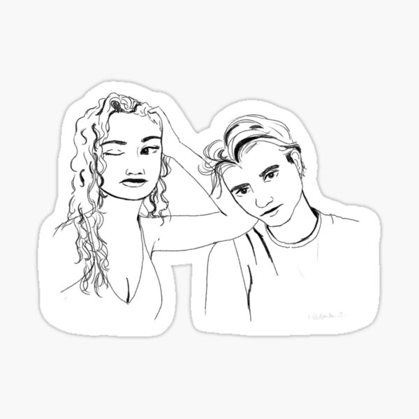 Kiara und JJ Sketch Sticker