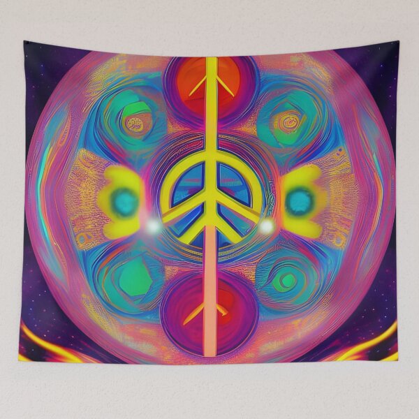 Item preview, Peace Love Harmony No.4 - Astral Cosmic AI Illustration designed and sold by Recall-Design.