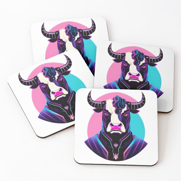 Item preview, Cyberpunk bull in a suit portrait digital illustration 17 designed and sold by vishalraifx.