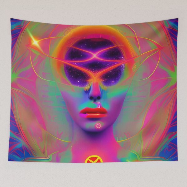 Item preview, Peace Love Harmony No.5 - Astral Cosmic AI Illustration designed and sold by Recall-Design.