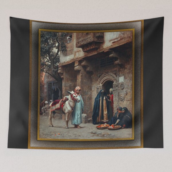 Item preview, Femmes Arabes Devant Une Porte by Frederick Arthur Bridgman Remastered Xzendor7 Classical Art Old Masters Reproductions designed and sold by Xzendor7 Digital Art Creations.
