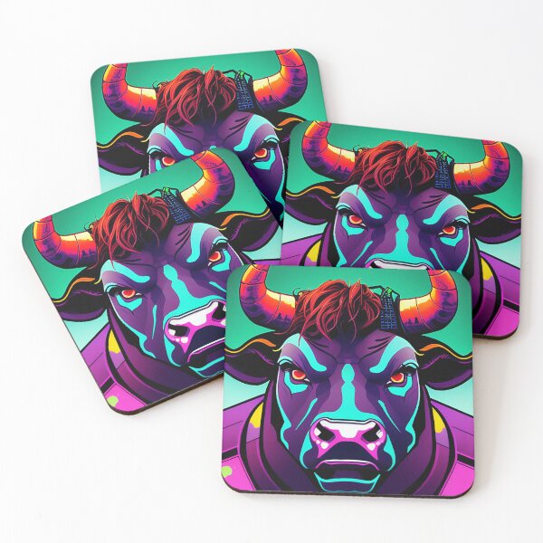 Item preview, Cyberpunk bull in a suit portrait digital illustration 19 designed and sold by vishalraifx.