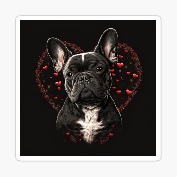 French Bulldog Dog Valentine Sticker