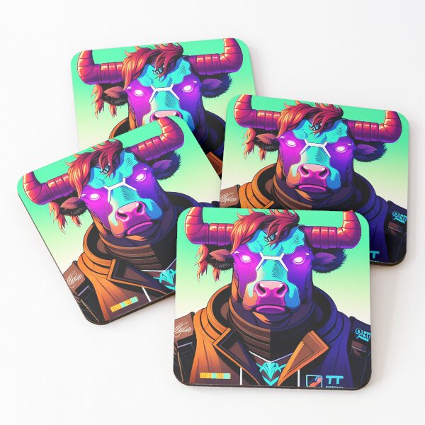Item preview, Cyberpunk bull in a suit portrait digital illustration 22 designed and sold by vishalraifx.