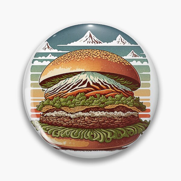 Item preview, Ukiyoe Burger: A Traditional Japanese Woodblock Print of a Hamburger in the Ukiyoe Style. designed and sold by BotTastic.