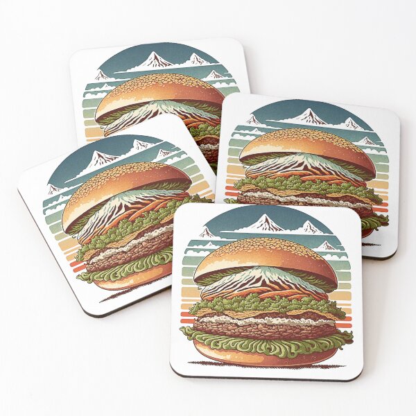 Item preview, Ukiyoe Burger: A Traditional Japanese Woodblock Print of a Hamburger in the Ukiyoe Style. designed and sold by BotTastic.
