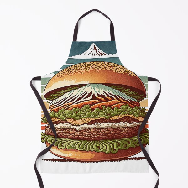 Item preview, Ukiyoe Burger: A Traditional Japanese Woodblock Print of a Hamburger in the Ukiyoe Style. designed and sold by BotTastic.