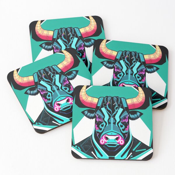Item preview, Cyberpunk bull in a suit portrait digital illustration 29 designed and sold by vishalraifx.