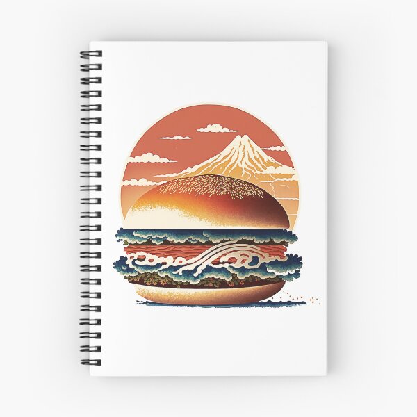 Item preview, Ukiyoe Burger: A Traditional Japanese Woodblock Print of a Hamburger in the Ukiyoe Style. designed and sold by BotTastic.