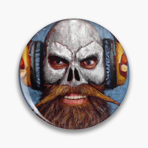 Item preview, Viking Vintage Skull Beard With Headphone | Oil painting designed and sold by Color-Me-Blue.