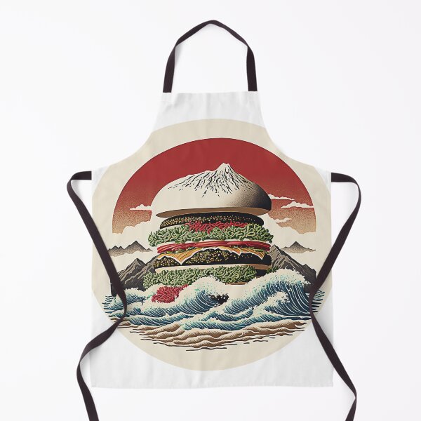 Item preview, Ukiyoe Burger: A Traditional Japanese Woodblock Print of a Hamburger in the Ukiyoe Style. designed and sold by BotTastic.