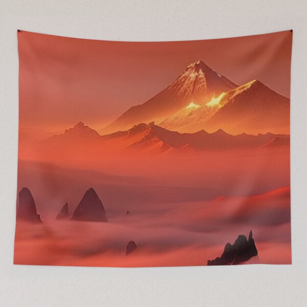 Item preview, The bloody mountains sunrise - bloody sun series designed and sold by pixelated_echoes.