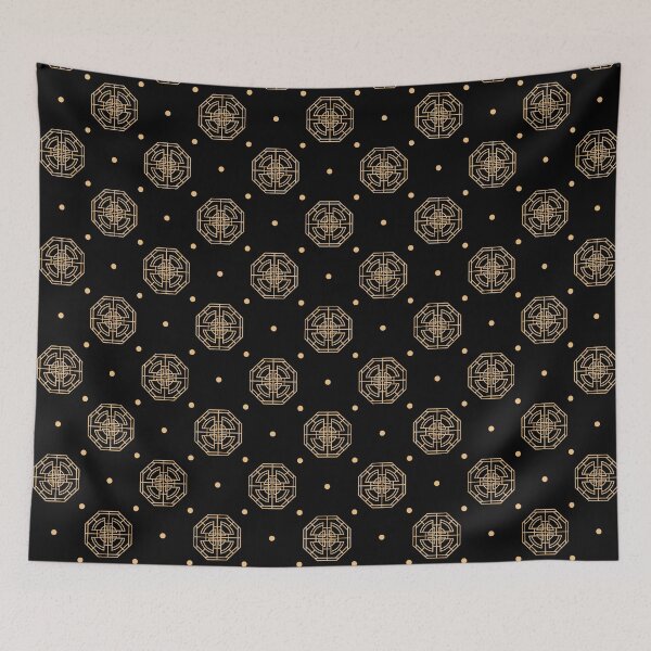 Item preview, Golden Chinese pattern on black background designed and sold by BattaAnastasia.