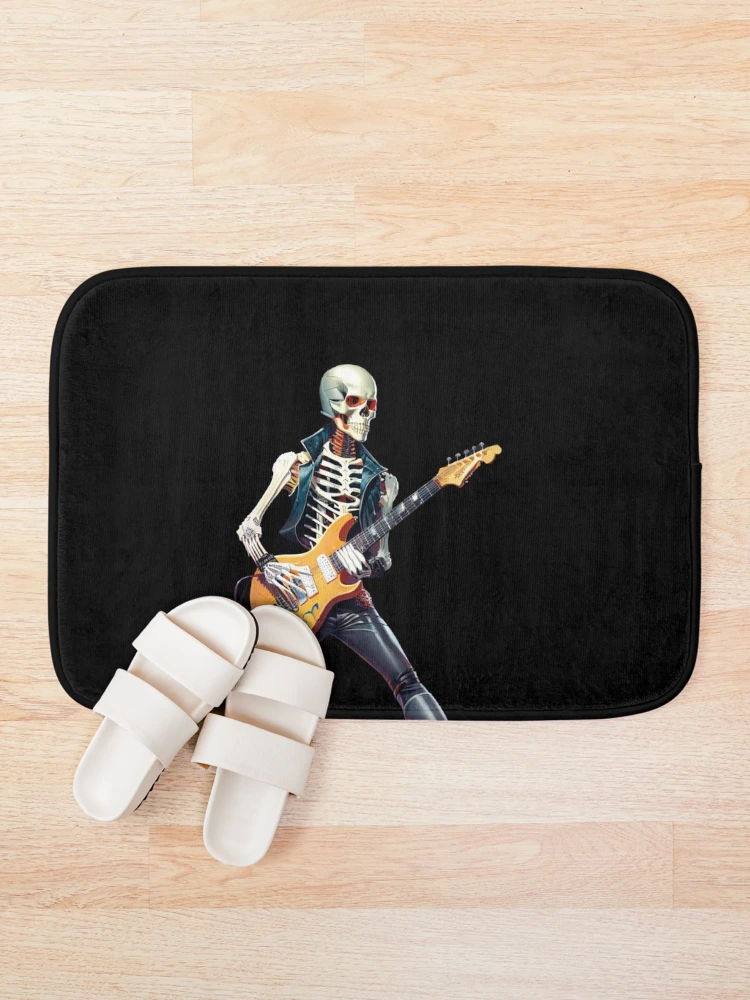 Thumbnail 1 of 6, Bath Mat, Skeleton Rocker designed and sold by ElLocoMus.