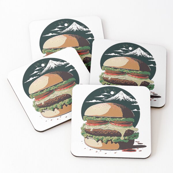 Item preview, Ukiyoe Burger: A Traditional Japanese Woodblock Print of a Hamburger in the Ukiyoe Style. designed and sold by BotTastic.