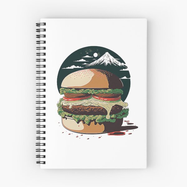 Item preview, Ukiyoe Burger: A Traditional Japanese Woodblock Print of a Hamburger in the Ukiyoe Style. designed and sold by BotTastic.