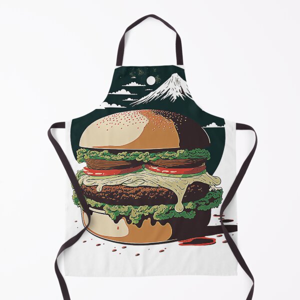 Item preview, Ukiyoe Burger: A Traditional Japanese Woodblock Print of a Hamburger in the Ukiyoe Style. designed and sold by BotTastic.