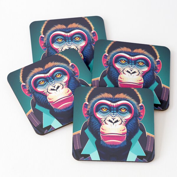 Item preview, cyberpunk gorilla  ape Kong portrait illustration art 22 designed and sold by vishalraifx.