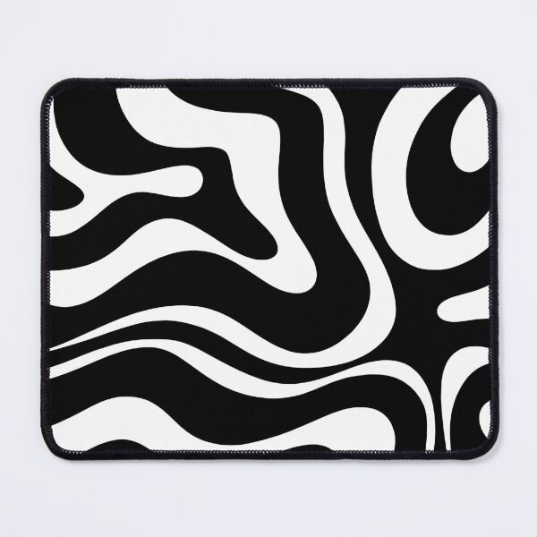 Item preview, Retro Modern Liquid Swirl Abstract Pattern Square in Black and White designed and sold by kierkegaard.