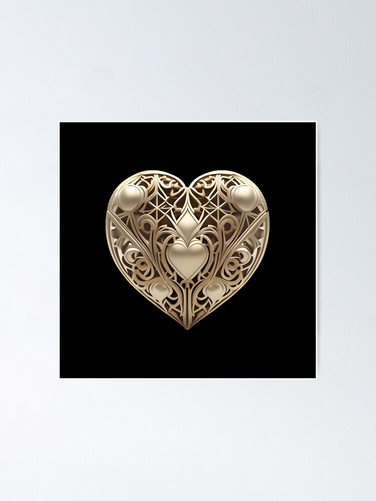Metal Decorative Heart Sign - Valentine Decor - Paisley Heart Decor