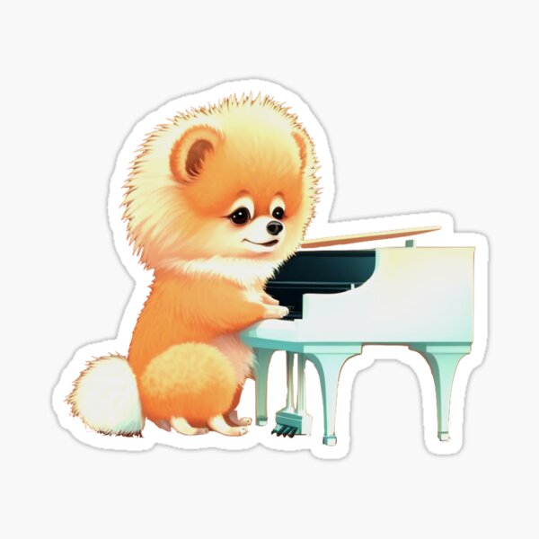 Dog Playing Piano Stickers for Sale | Redbubble