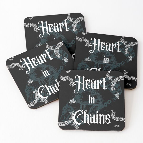 Item preview, Heart in chains with gothic font plus chain and heart graphics and black background  designed and sold by GREENTAGs.