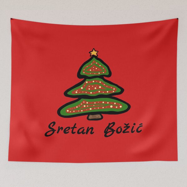 Item preview, Sretan Božić Croatia Christmas Tree Croatian Greeting Croat designed and sold by MagicBoutique.