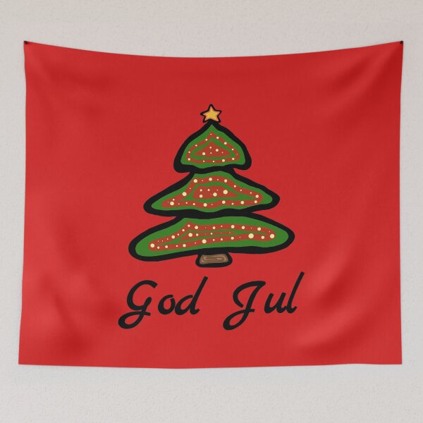 Item preview, GOD JUL Sweden Christmas Tree Happy Christmas designed and sold by MagicBoutique.