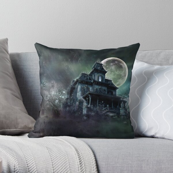 The Haunted House Paranormal Throw Pillow