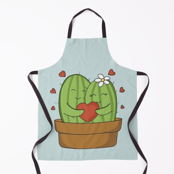 Item preview, Cute hand drawn hugging cactus couple with hearts designed and sold by Sanaura.