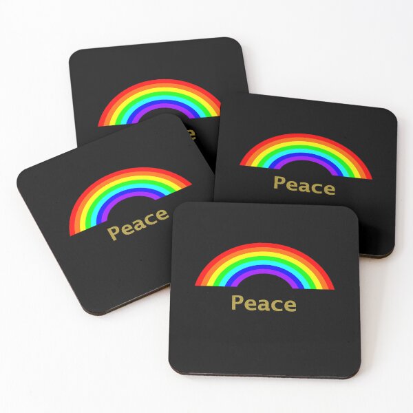 Item preview, Rainbow with Peace Gold Text designed and sold by ellenhenry.