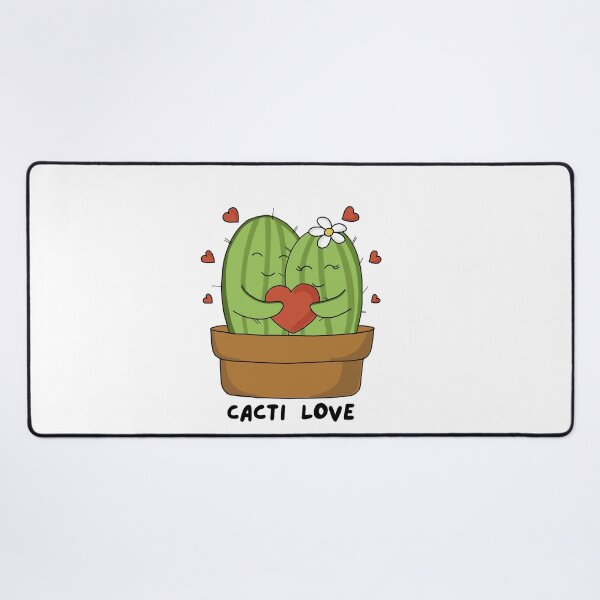 Item preview, Cute hand drawn hugging cactus couple with hearts designed and sold by Sanaura.