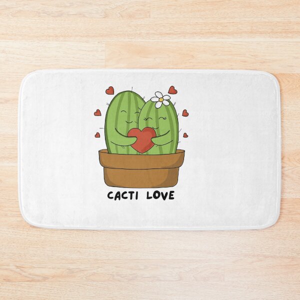Item preview, Cute hand drawn hugging cactus couple with hearts designed and sold by Sanaura.