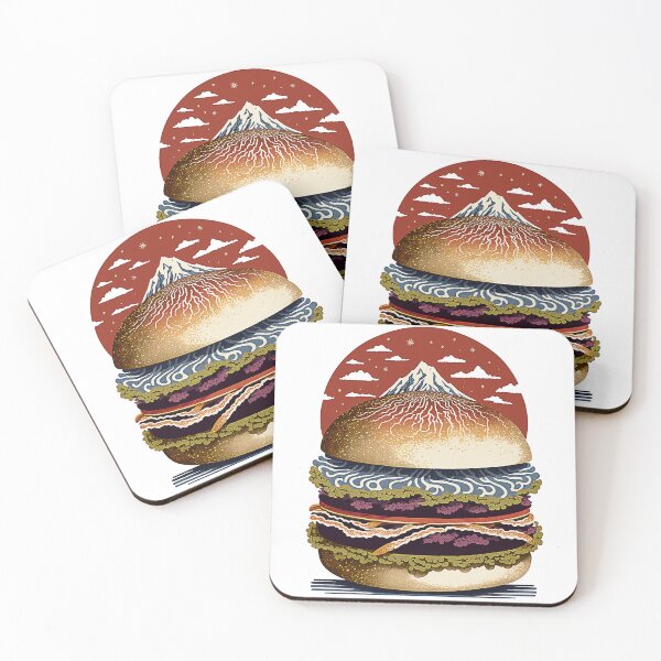 Item preview, Ukiyoe Burger: A Traditional Japanese Woodblock Print of a Hamburger in the Ukiyoe Style. designed and sold by BotTastic.