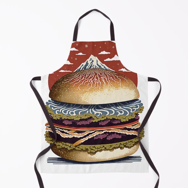 Item preview, Ukiyoe Burger: A Traditional Japanese Woodblock Print of a Hamburger in the Ukiyoe Style. designed and sold by BotTastic.