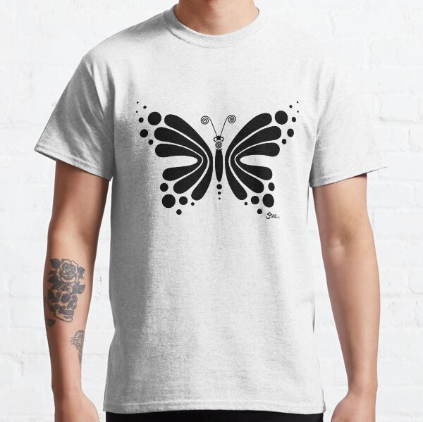 Hypnotic Butterfly B&W - Shee Vector Shape Classic T-Shirt