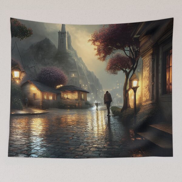 Item preview, Fantasy Town at Night designed and sold by FreeSpirit-Shop.