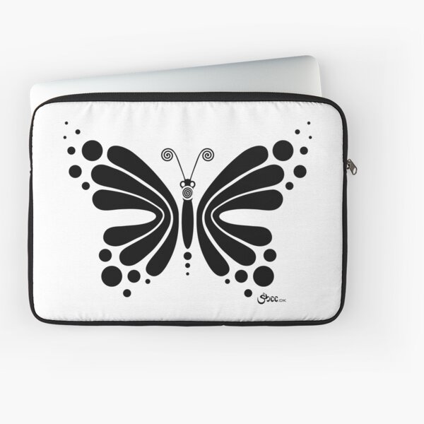 Hypnotic Butterfly B&W - Shee Vector Shape Laptop Sleeve