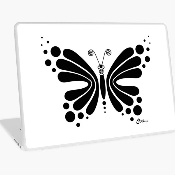 Hypnotic Butterfly B&W - Shee Vector Shape Laptop Skin