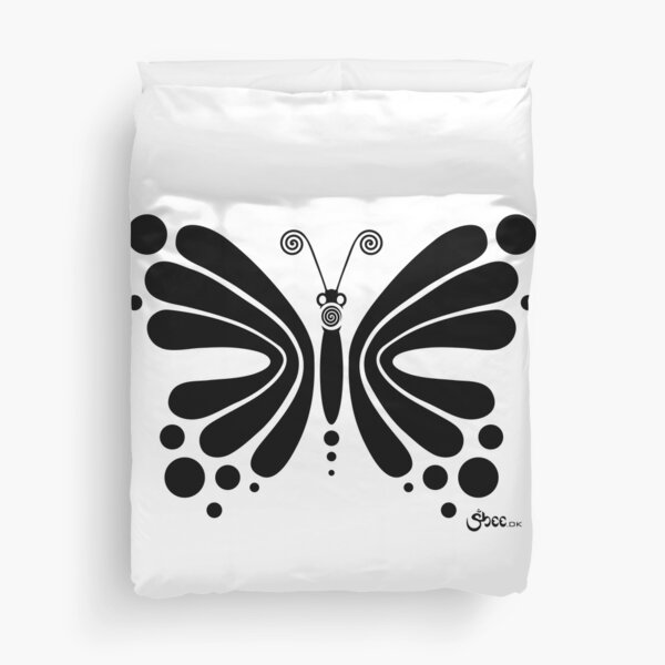 Hypnotic Butterfly B&W - Shee Vector Shape Duvet Cover
