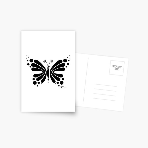 Hypnotic Butterfly B&W - Shee Vector Shape Postcard