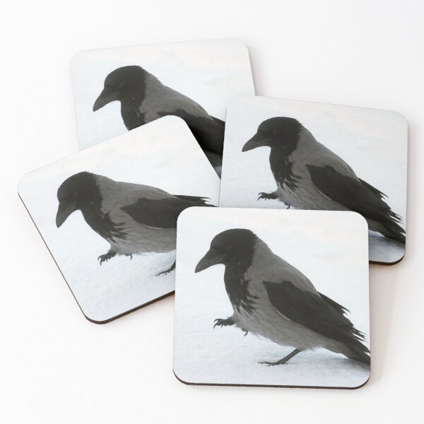 Item preview, Beautiful Hooded Crow Strolling in Snow designed and sold by Taina Sohlman.